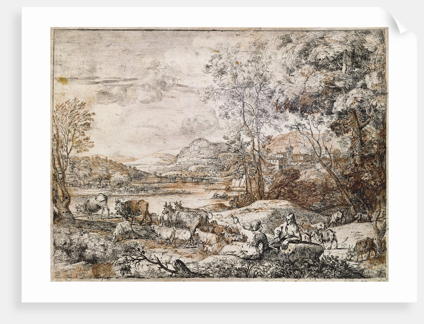 A Shepherd and Shepherdess Conversing by Claude Lorrain