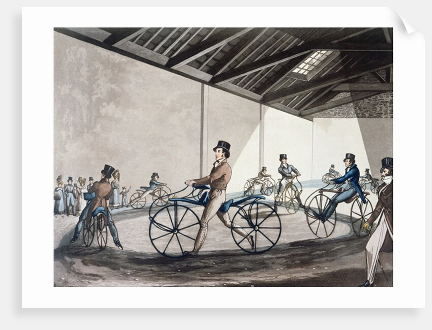 Johnson's Pedestrian Hobbyhorse Riding School, 1819 by Henry Thomas (after) Alken