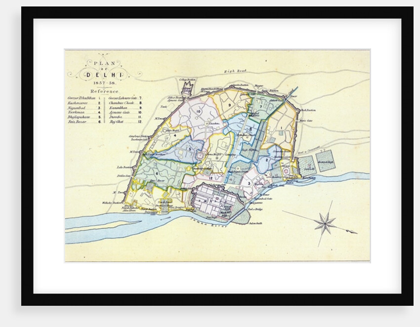 Plan of Delhi 1857-58 by English School
