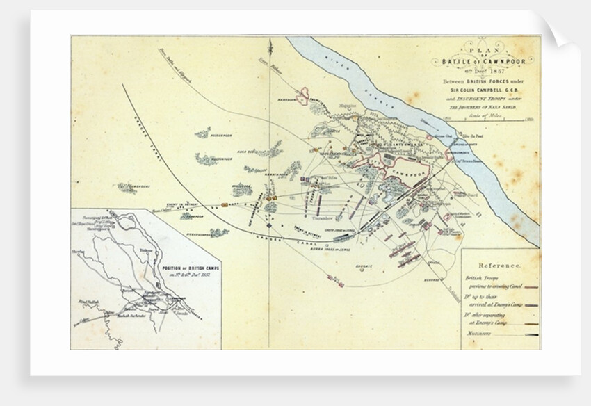 Plan of the Battle of Cawnpoor, 6th December 1857 by English School
