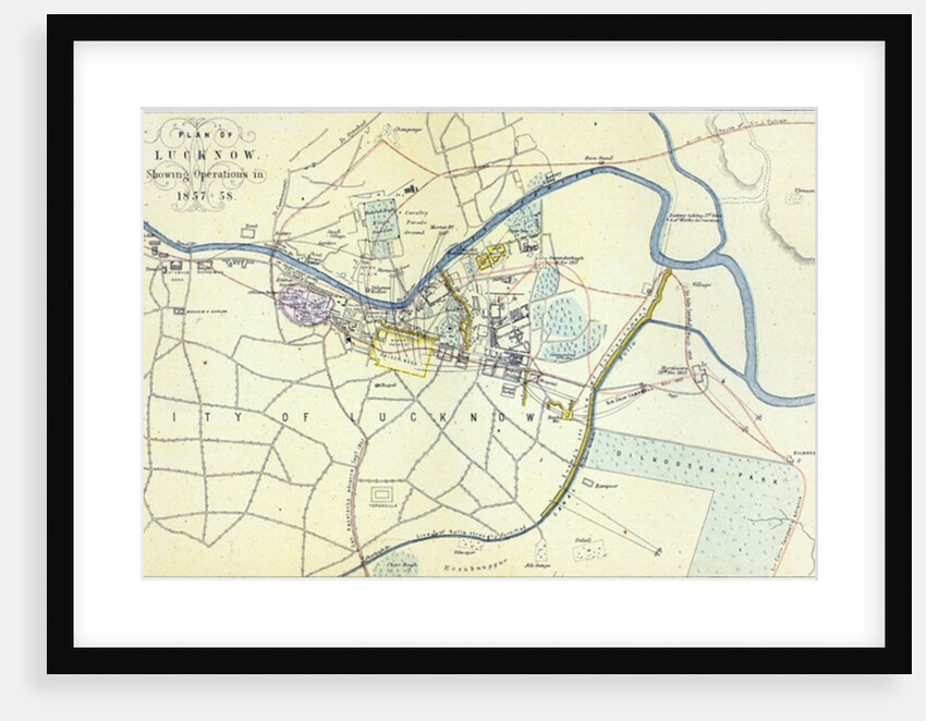 Plan of Lucknow showing Operations in 1857-58, pub. by William Mackenzie, c.1860 by English School