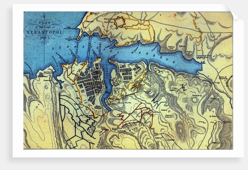 Plan of the Siege of Sebastopol 1854-55 by English School