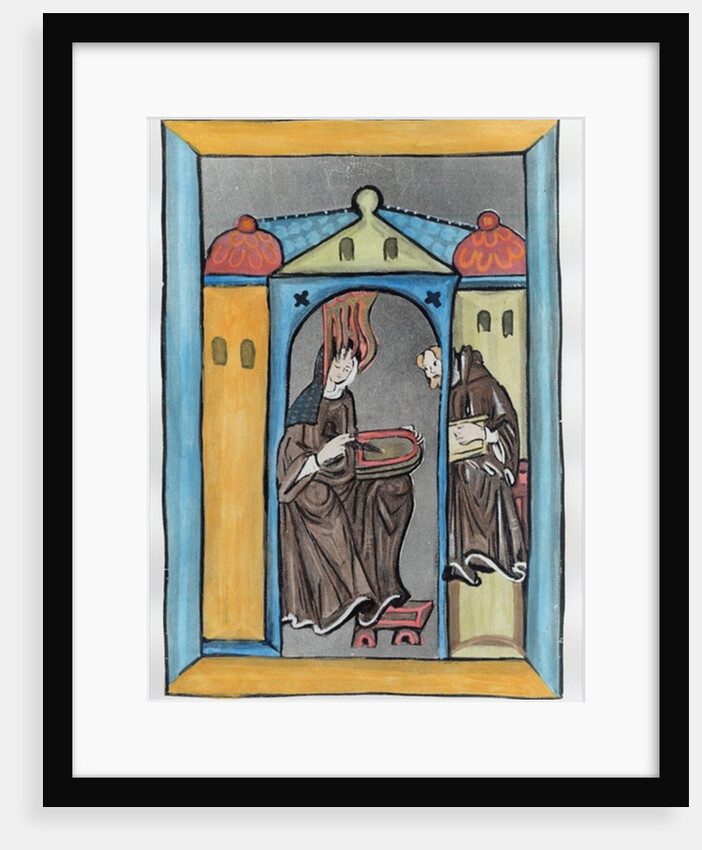 Hildegard of Bingen receiving the Light from Heaven, c.1151 by German School