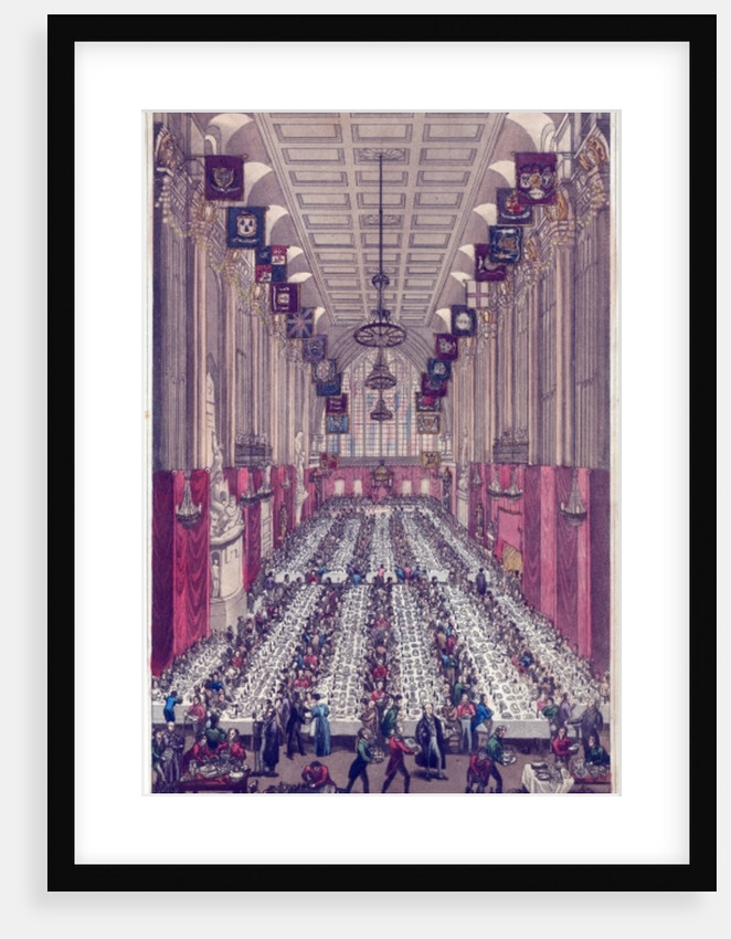 Representation of the Interior of Guildhall on the occasion of the visit of the King and Queen by English School