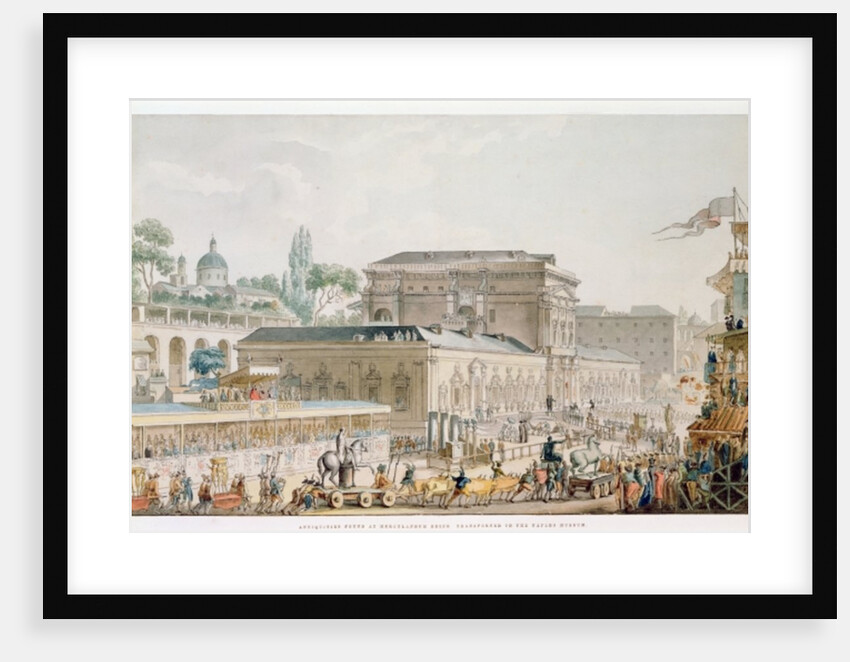 Antiquities found at Herculaneum being transported to the Naples Museum, c.1782 by Louis Jean Desprez