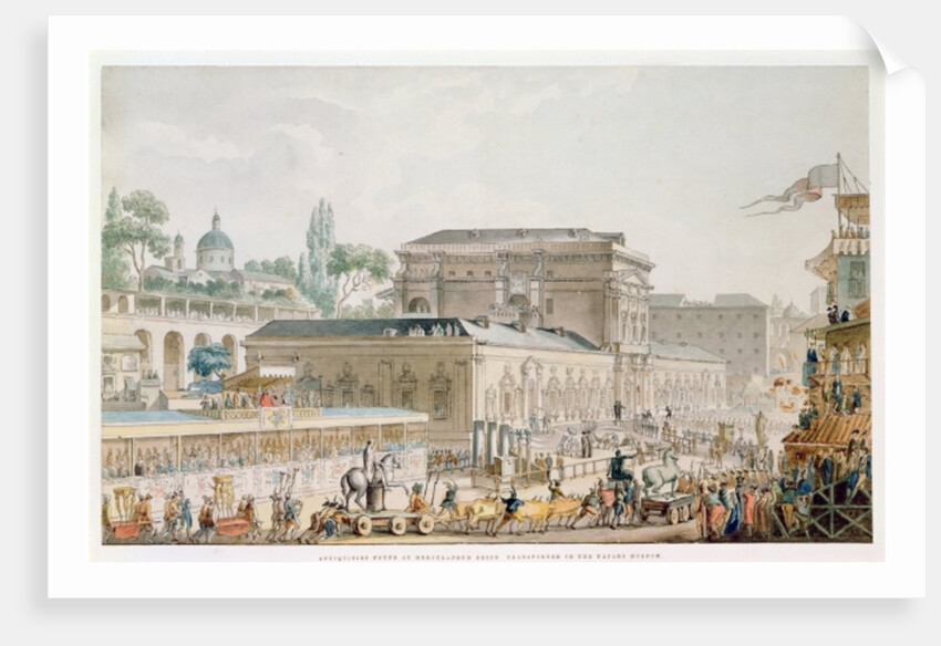 Antiquities found at Herculaneum being transported to the Naples Museum, c.1782 by Louis Jean Desprez