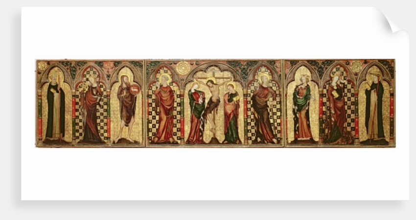 Retable depicting the Crucifixion with Eight Saints, c.1300 by English School