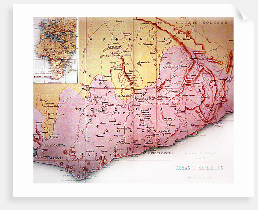 Map of the Gold Coast at the time of the Third Ashanti Expedition in 1874 by Anonymous