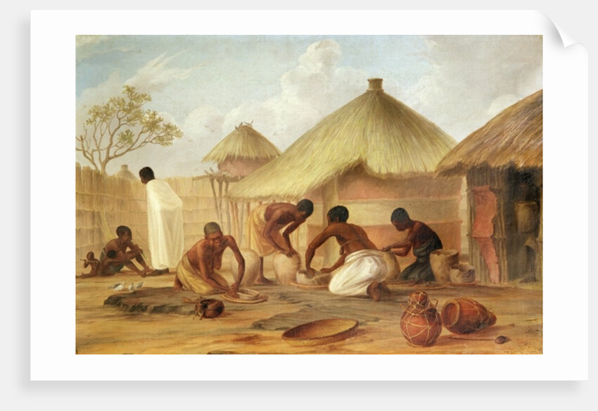 Manufacture of Sugar at Katipo - Making the panellas or pots to contain it, 1859 by Thomas Baines