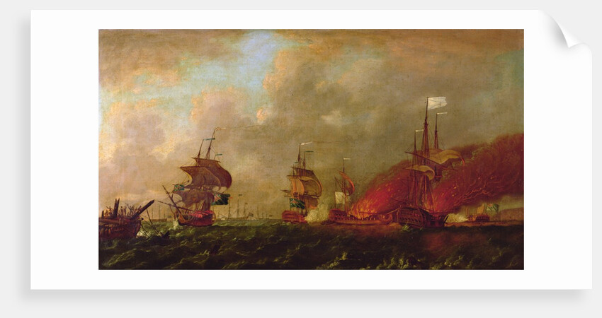 Lord Howe and the Comte d'Estaing off Rhode Island, 9th August 1778 by Robert Wilkins