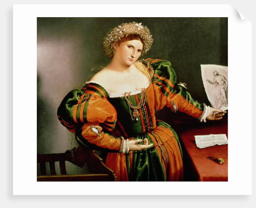 A Lady with a Drawing of Lucretia, c.1530-33 by Lorenzo Lotto