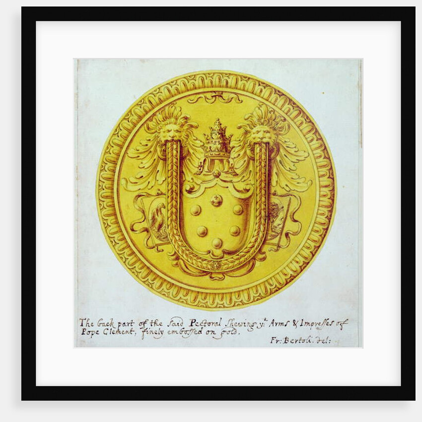 Back view of a pectoral ornament of gold and jewels made for Pope Clement VII by Cellini in c.1523-34, 1729 by F. Bertoli
