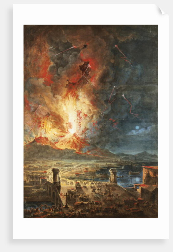 The Great Eruption of Mt. Vesuvius, Italy by Louis Jean Desprez