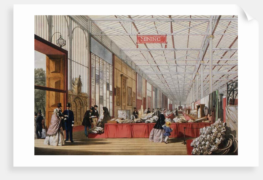 Minerals: Gallery displaying rocks and crystals at the Great Exhibition in 1851 by English School