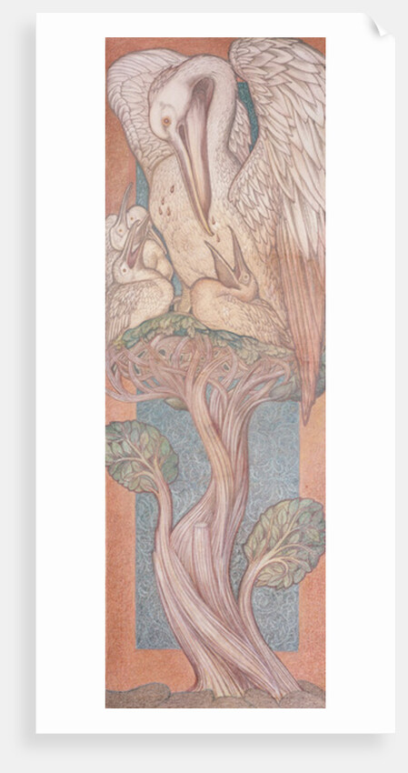 The Pelican, cartoon for stained glass for the William Morris Company, 1880 by Edward Coley Burne-Jones