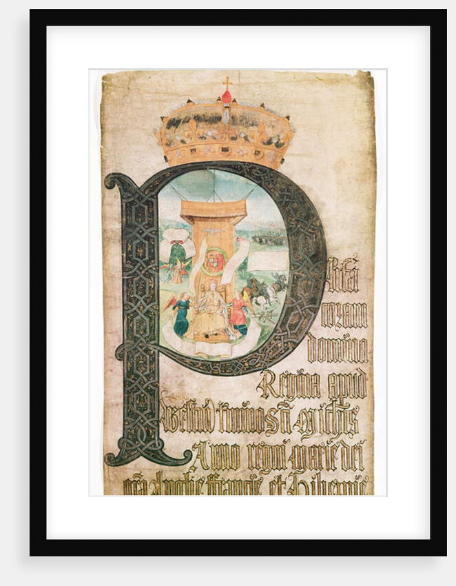 Illuminated initial, Coram Rege Rolls, 1553 by English School