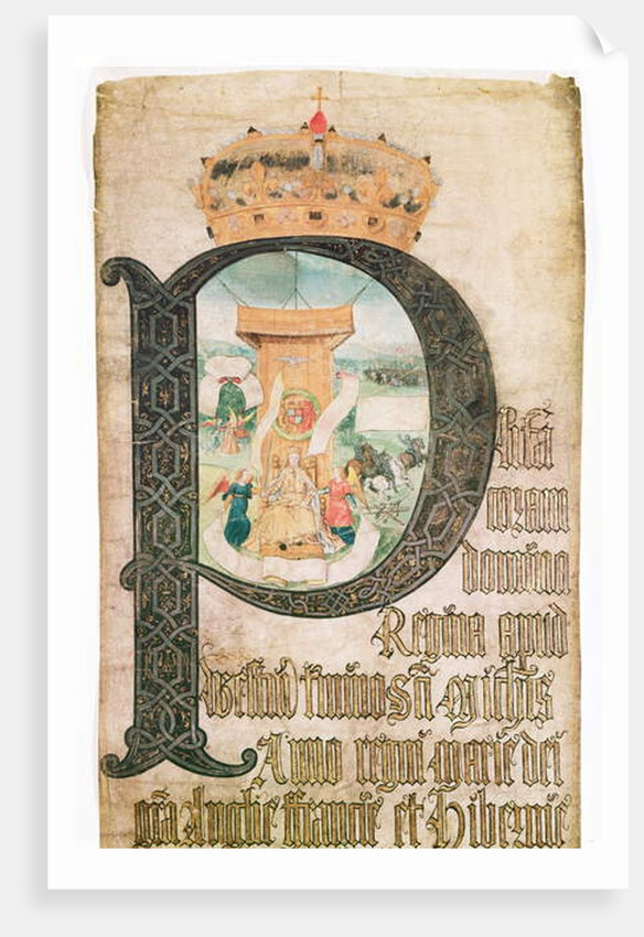 Illuminated initial, Coram Rege Rolls, 1553 by English School