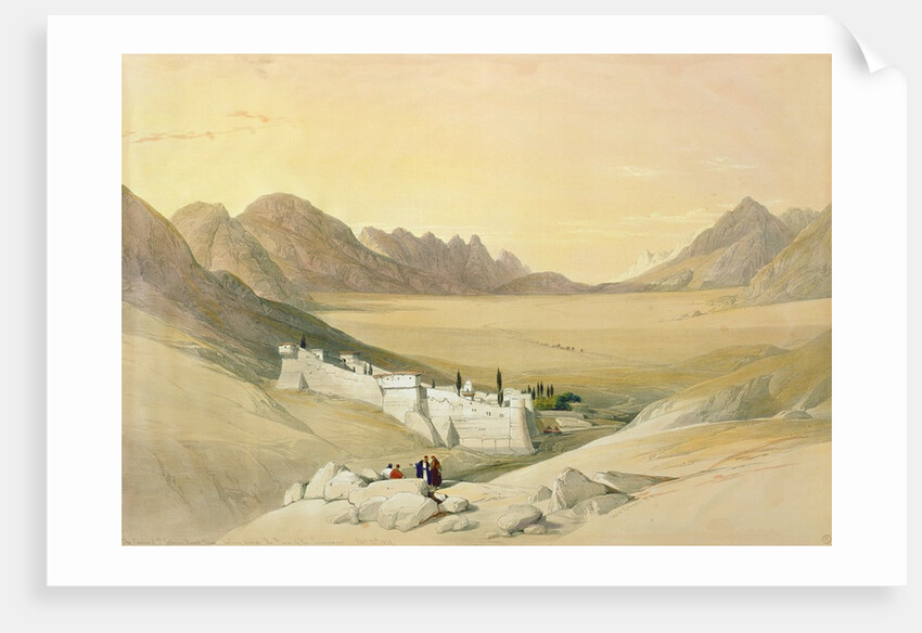 The Convent of St. Catherine, Mount Sinai, looking towards the Plain of the Encampment, February 21st 1839 by David (after) Roberts