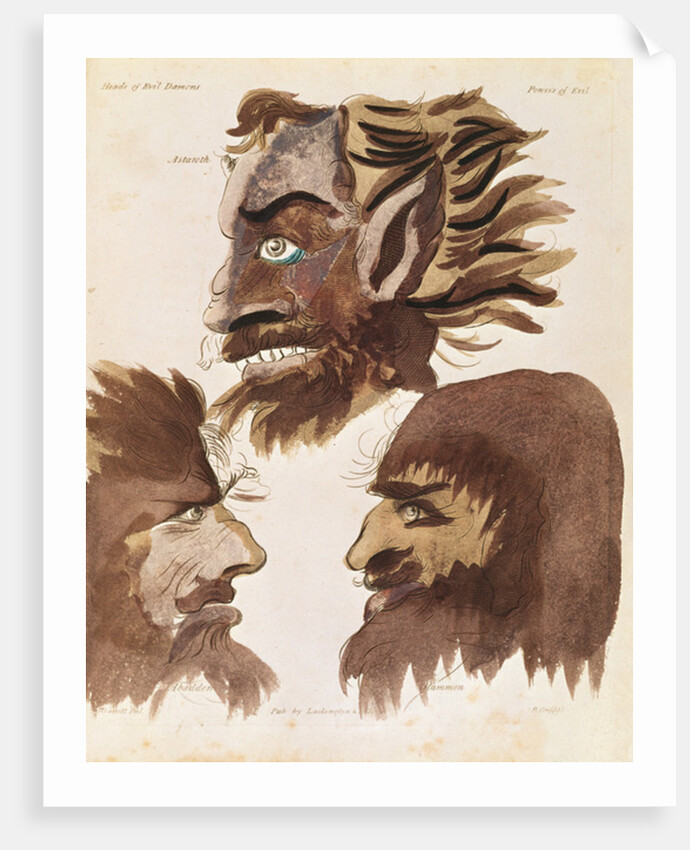 Astaroth, Abaddon and Mammon, three demons from 'The Magus' by Francis Barrett by Francis (after) Barrett