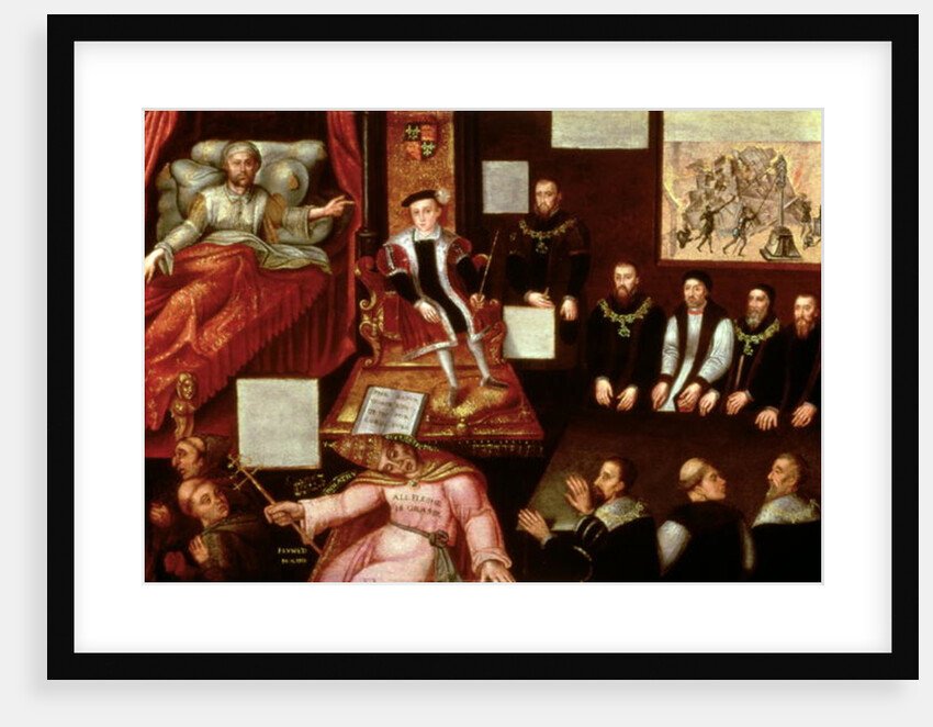 King Edward VI and the Pope, c.1570 by English School