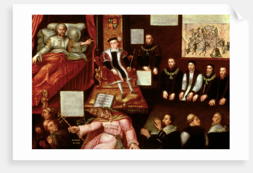 King Edward VI and the Pope, c.1570 by English School