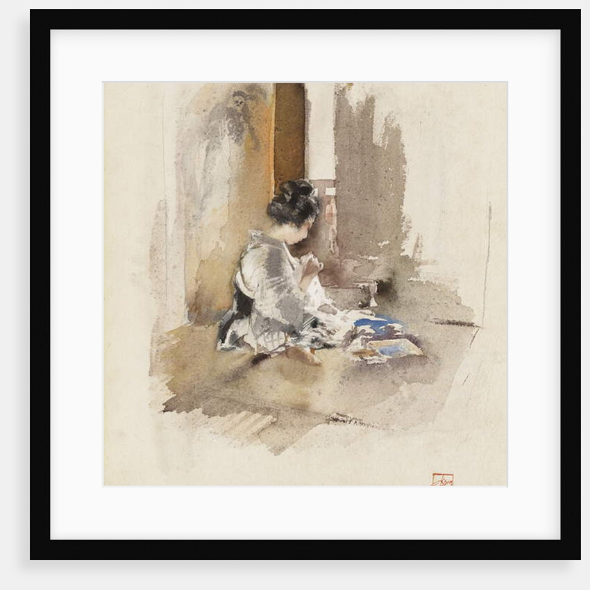 Japanese Girl Sewing, 1890 by Robert Frederick Blum