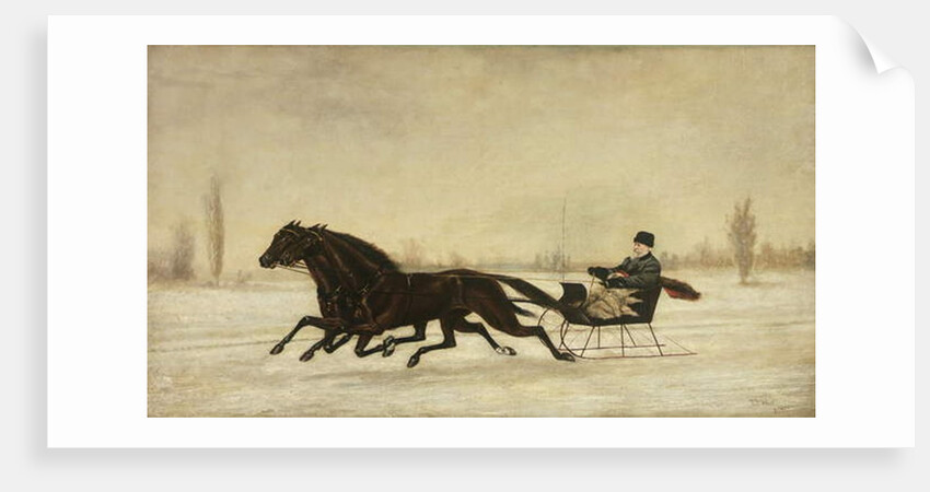 David Marsh in Horse-Drawn Sleigh in a Winter Landscape, 1880 by Peter B. West
