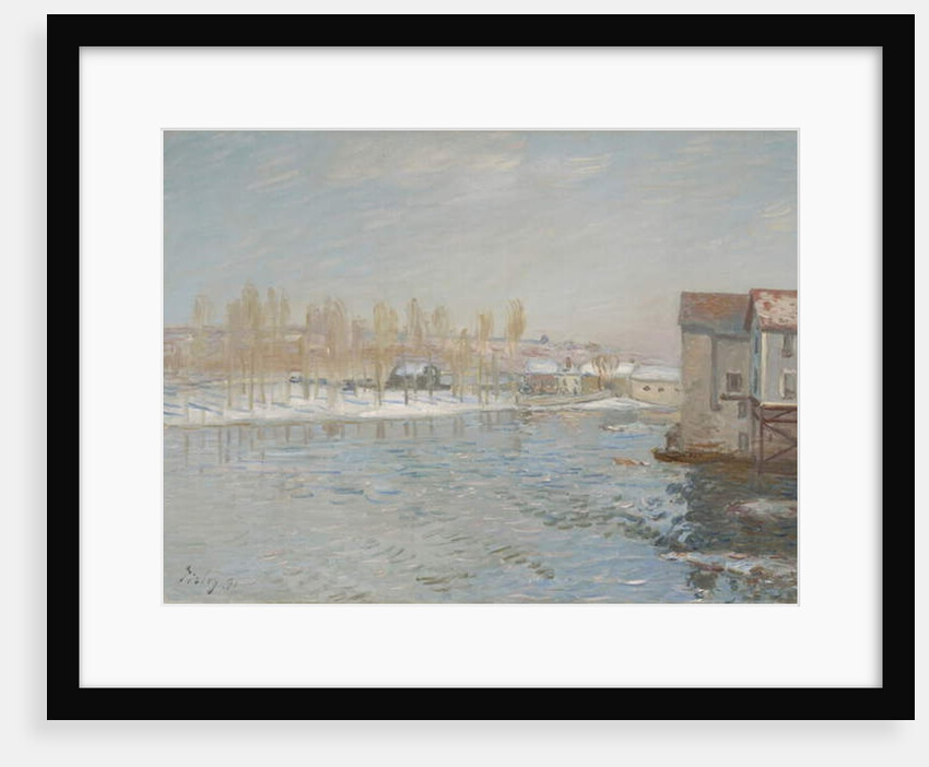 The Loing and the Mills of Moret, Snow Effect, 1891 by Alfred Sisley