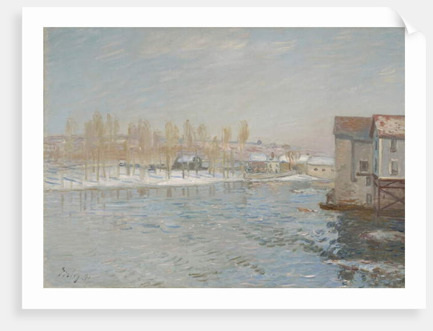 The Loing and the Mills of Moret, Snow Effect, 1891 by Alfred Sisley
