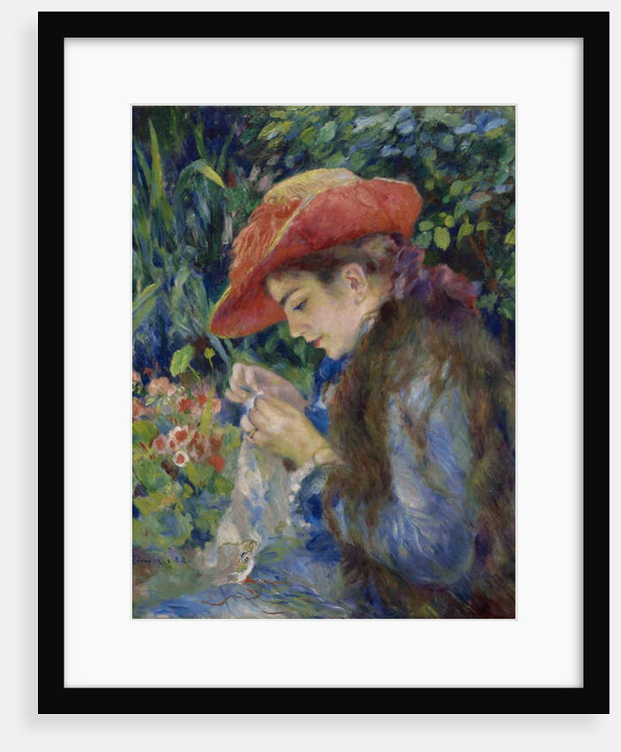 Marie-Therese Durand-Ruel Sewing, 1882 by Pierre Auguste Renoir