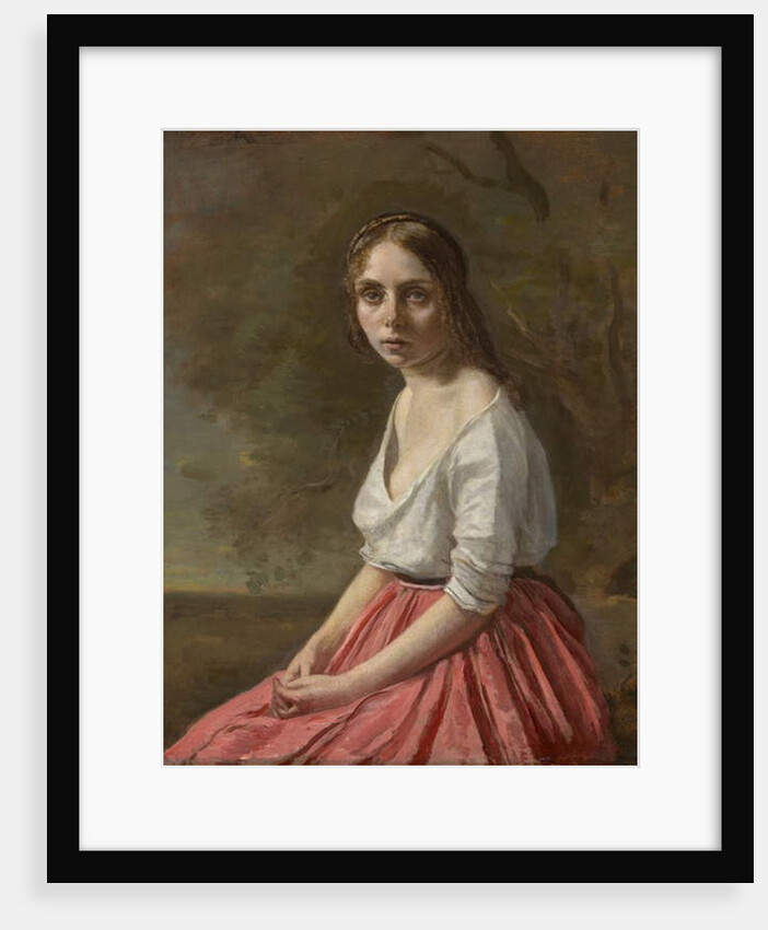 Young Woman in a Pink Skirt, c.1845-50 by Jean Baptiste Camille Corot