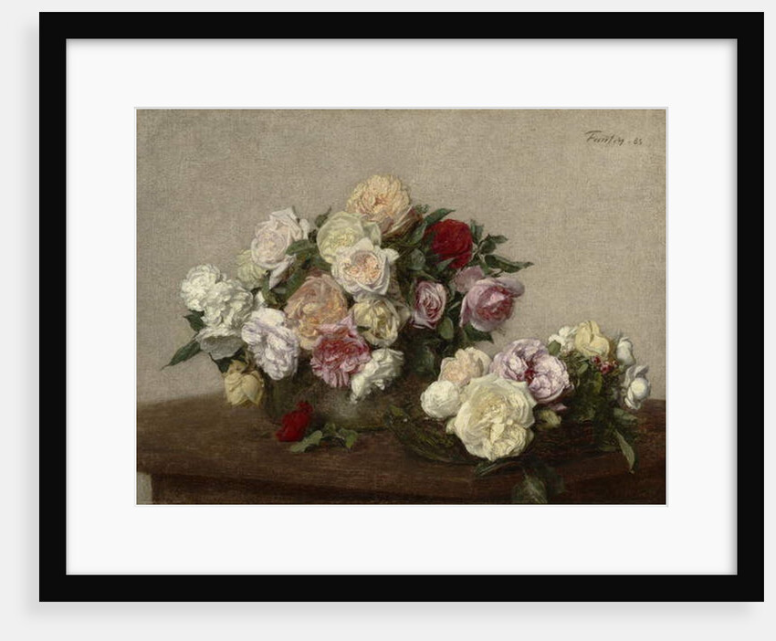 Roses in a Bowl and Dish, 1885 by Ignace Henri Jean Fantin-Latour