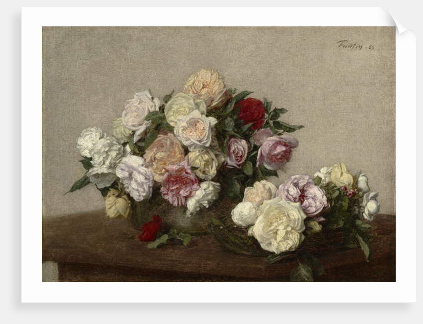 Roses in a Bowl and Dish, 1885 by Ignace Henri Jean Fantin-Latour