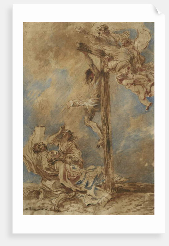 Crucifixion with the Virgin, Saints John and Mary Magdalene and God the Father, c.1651 by Giovanni Benedetto (1609-64) Castiglione