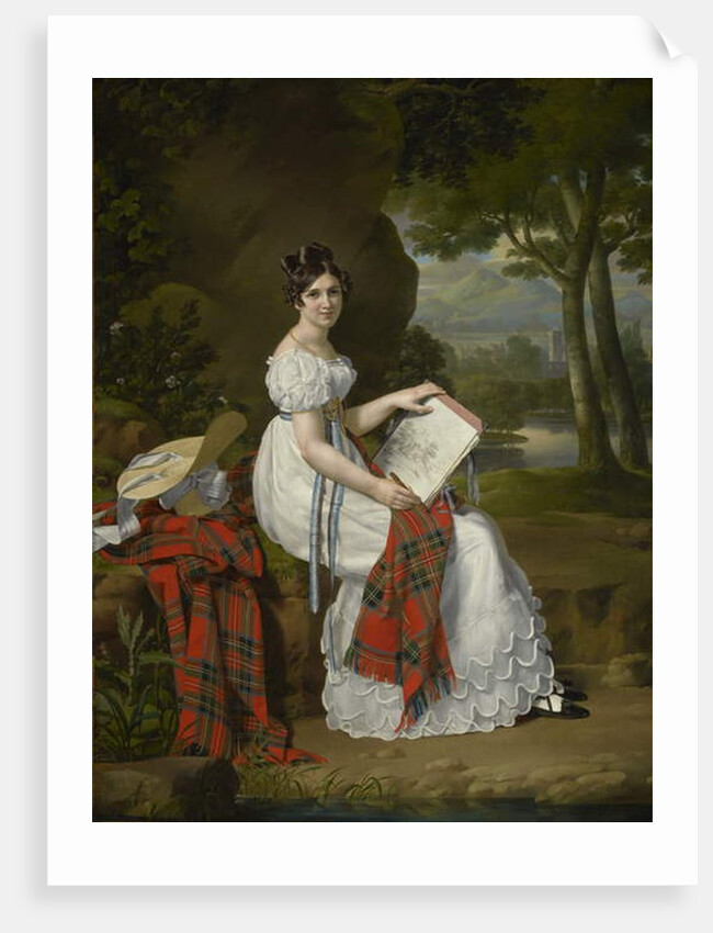 Woman Sketching in a Landscape, c.1830 by Austrian School