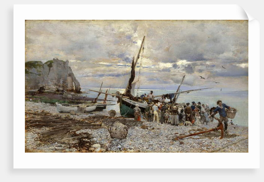 The Return of the Fishing Boats, Etretat, 1879 by Giovanni Boldini