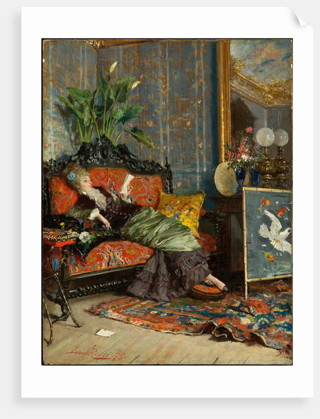 Young Woman Reading, 1875 by Lucius Rossi