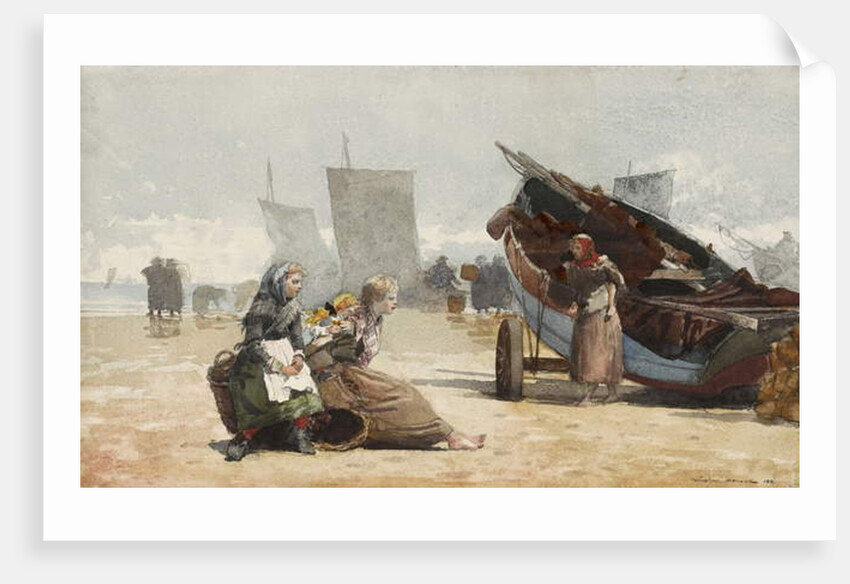 Beach Scene, Cullercoats, 1881 by Winslow Homer
