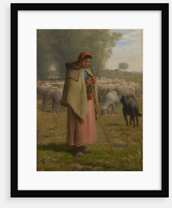 Young Girl Guarding her Sheep, c.1860-62 by Jean-Francois Millet