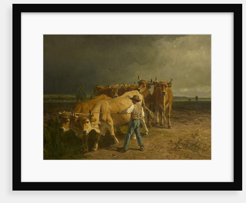 Oxen Plowing, 1860 by Constant-Emile Troyon