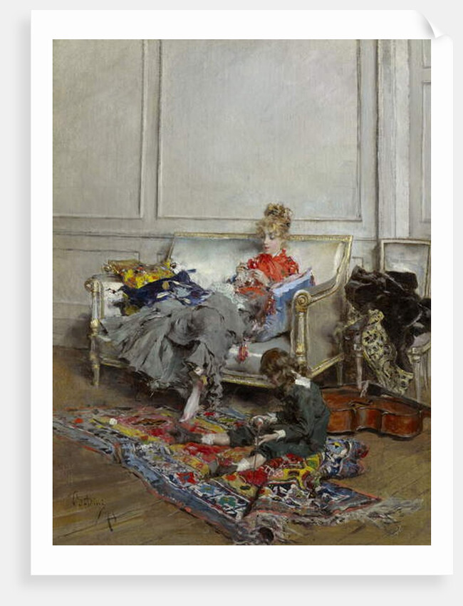 Young Woman Crocheting, 1875 by Giovanni Boldini
