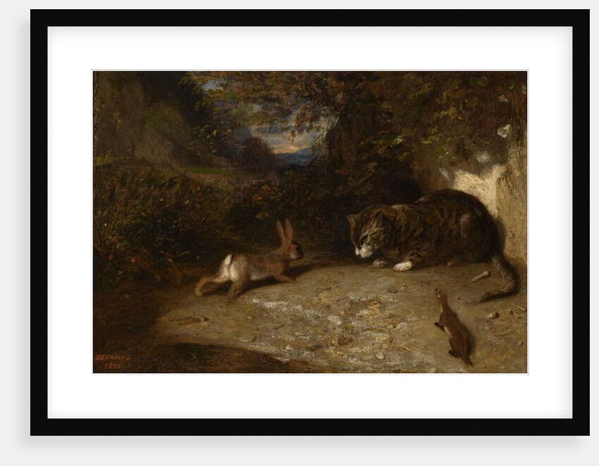 Cat, Weasel, and Rabbit, 1836 by Alexandre Gabriel Decamps