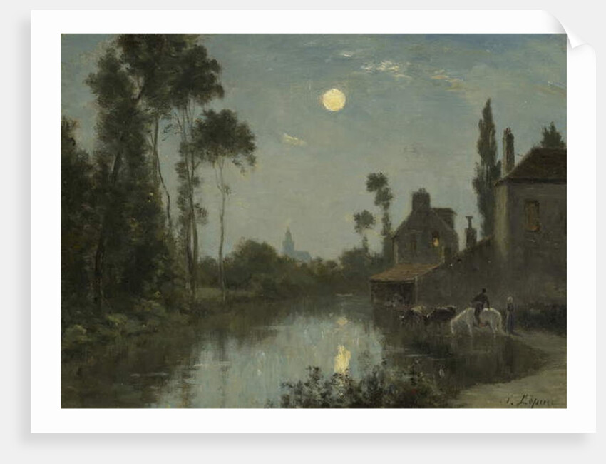 Moonlit River, c.1866-70 by Stanislas Victor Edouard Lepine