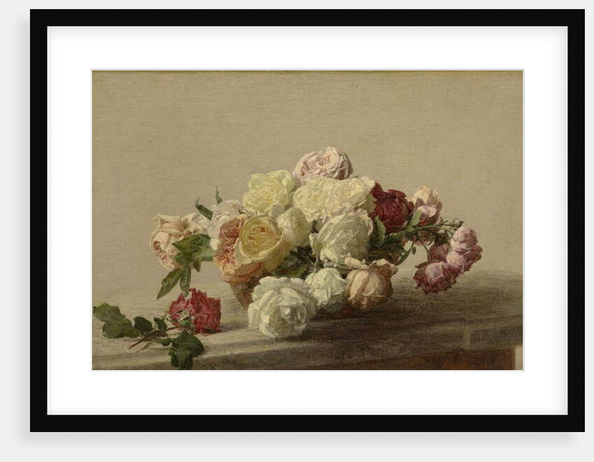 Bowl of Roses on a Marble Table, 1885 by Ignace Henri Jean Fantin-Latour