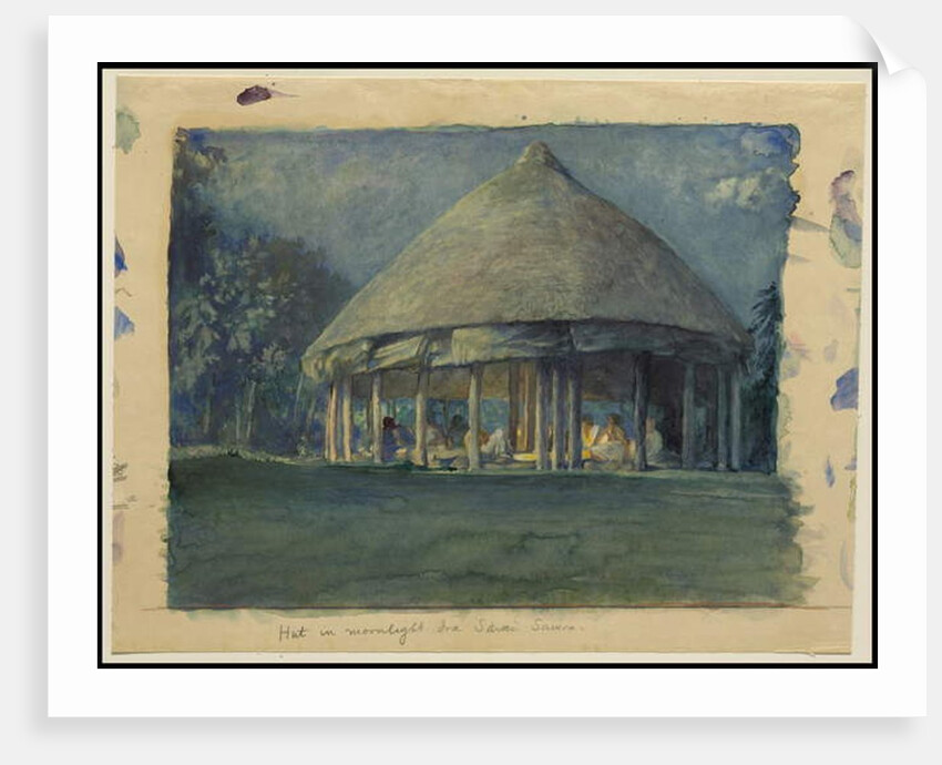 Hut in Moonlight, Iva, Savaii, October 1890, 1890 by John La Farge or Lafarge