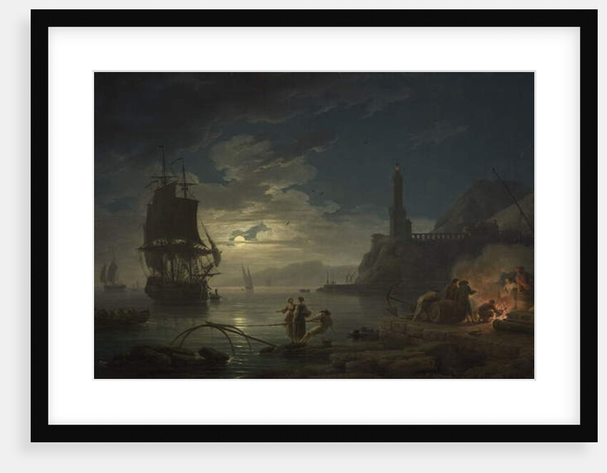 Coastal Scene in Moonlight, 1769 by Claude Joseph Vernet