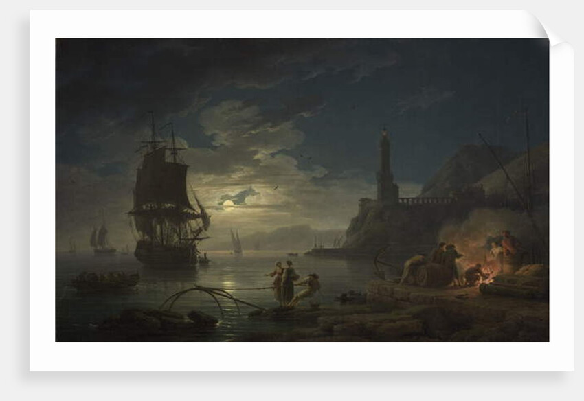 Coastal Scene in Moonlight, 1769 by Claude Joseph Vernet