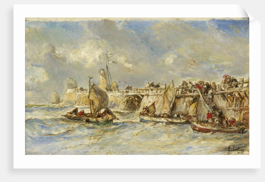 Landing Stage on the Jetty, c.1860 by Louis Eugene Gabriel Isabey