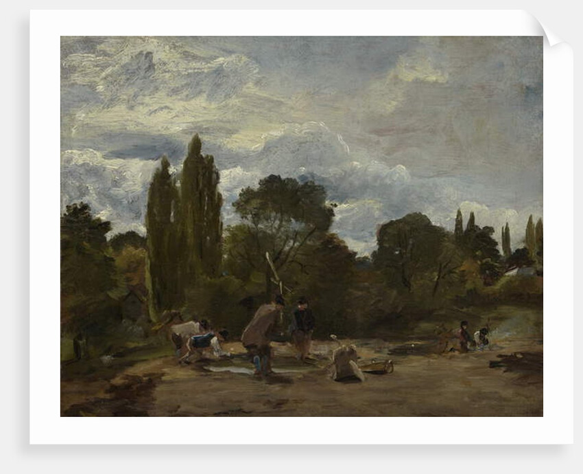 Flailing Turnip-heads, East Bergholt, c.1812-15 by John Constable