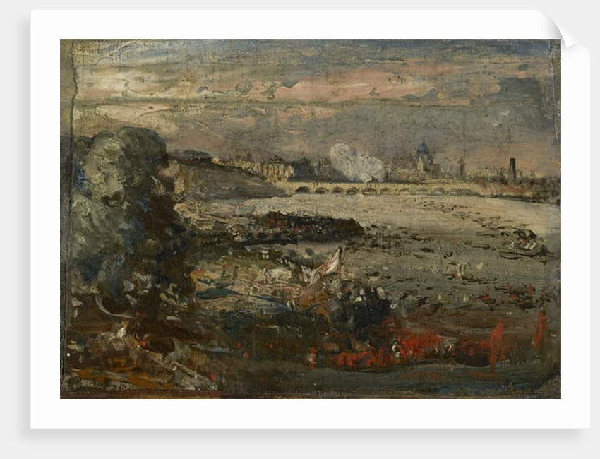 Sketch for 'The Opening of Waterloo Bridge Seen from Whitehall Stairs, June 18th 1817', c.1819 by John Constable